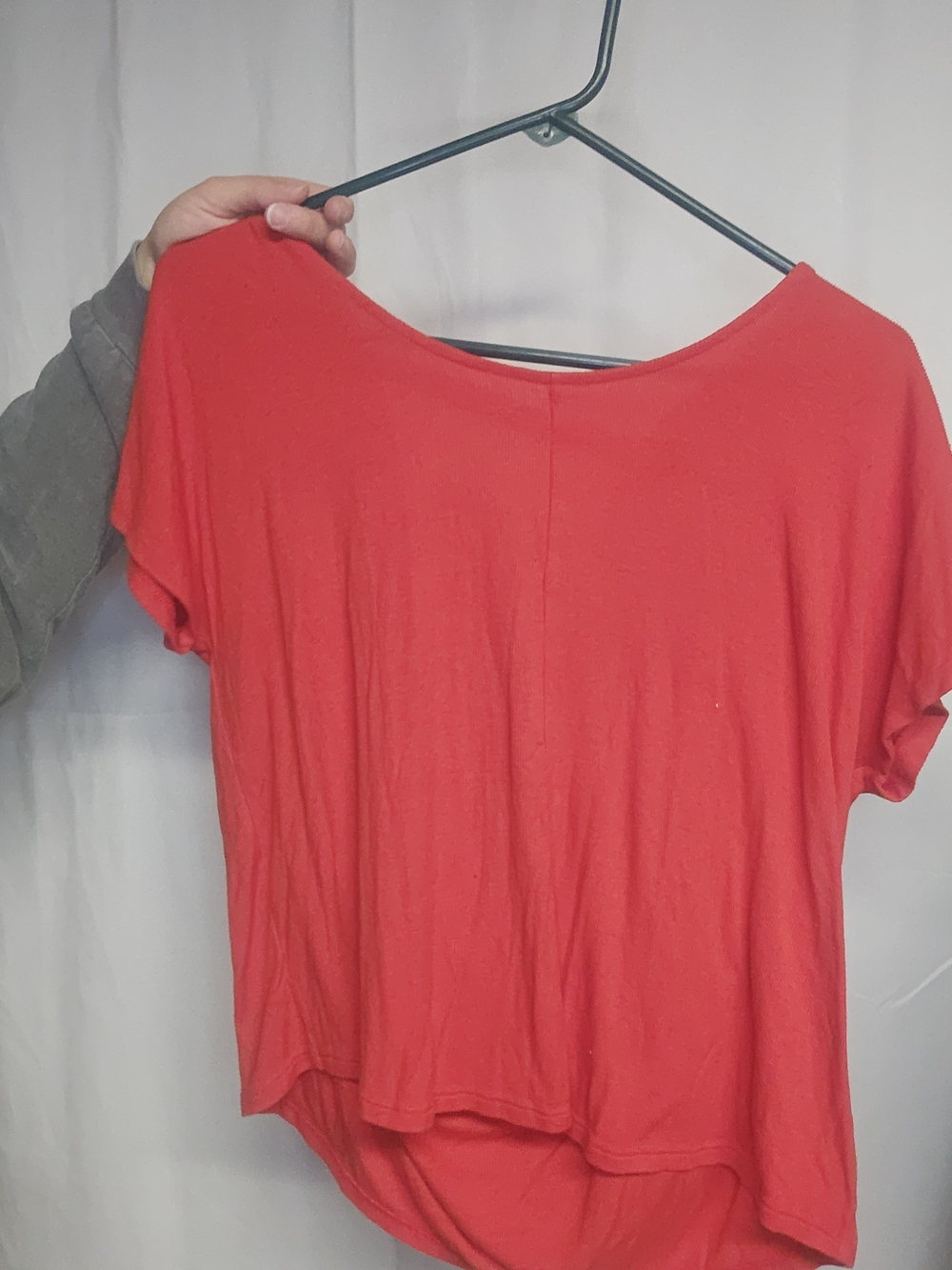 Express Bright Red Short Sleeve Scoop Neck Top